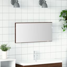 Berkfield Home Bathroom Mirror Cabinet with LED Light Brown Oak 80x37 cm