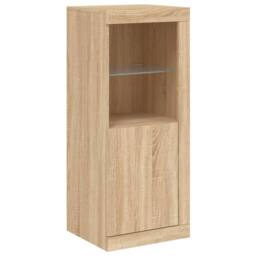 Berkfield Home Sideboards with LED Lights 3 pcs Sonoma Oak Engineered Wood in Light Tan - thumbnail 8