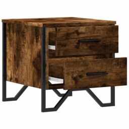 Berkfield Home Bedside Cabinet Smoked Oak 40x41x40 cm Engineered Wood in Brown - Size: 40 x 41 x 40 cm - thumbnail 6
