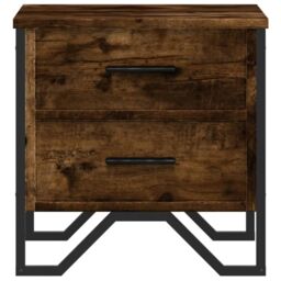 Berkfield Home Bedside Cabinet Smoked Oak 40x41x40 cm Engineered Wood in Brown - Size: 40 x 41 x 40 cm - thumbnail 5