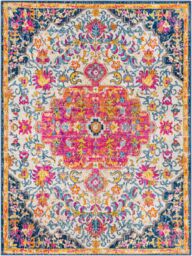 Livabliss Floransa Vintage Traditional Boho Living Rug in Pink - Size: 80 cm x 220 cm - thumbnail 2