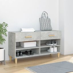 Berkfield Home Shoe Cabinet Concrete Grey 102x35x55 cm Engineered Wood - Size: 102 x 35 x 55 cm