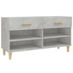 Berkfield Home Shoe Cabinet Concrete Grey 102x35x55 cm Engineered Wood - Size: 102 x 35 x 55 cm - thumbnail 2