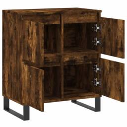 Berkfield Home Sideboard Smoked Oak 60x35x70 cm Engineered Wood in Brown - Size: 60 x 35 x 70 cm - thumbnail 6