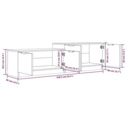 Berkfield Home TV Cabinet Smoked Oak 158.5x36x45 cm Engineered Wood in Brown - thumbnail 8