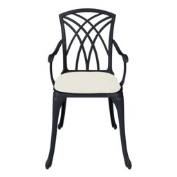 Charles Bentley Furniture 3 Piece Cast Aluminium Bistro Set Table & 2 Arm Chairs in Brown - thumbnail 6