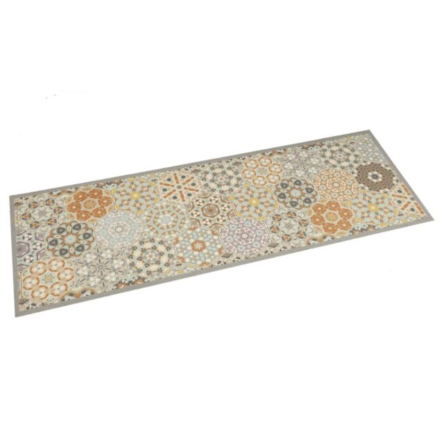 Berkfield Home Kitchen Rug Washable Hexagon Pastel 45x150 cm Velvet - image 1