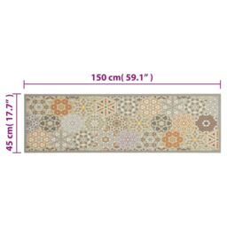 Berkfield Home Kitchen Rug Washable Hexagon Pastel 45x150 cm Velvet - thumbnail 5
