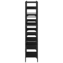 Berkfield Home Decorative Bookshelf Black 160x28.5x136.5 cm Engineered Wood - thumbnail 6