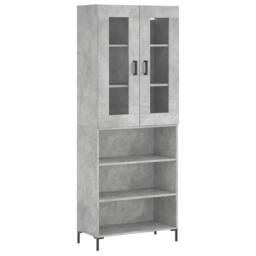 Berkfield Home Highboard Concrete Grey 69.5x34x180 cm Engineered Wood - thumbnail 1