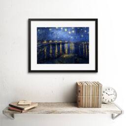 "Artery8 Van Gogh Starry Night 1888 Old Master 12x16"" Framed Art Print in Blue - Size: W12"" x H16""" - thumbnail 2