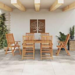 Berkfield Home 7 Piece Garden Dining Set Solid Wood Acacia in Brown