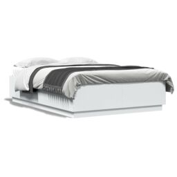 Berkfield Home Bed Frame without Mattress White 150x200 cm King Size - thumbnail 2