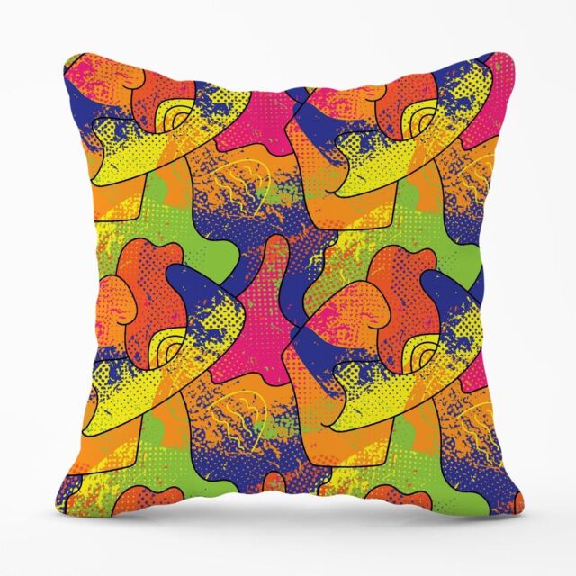 Warren Reed - Designer Bright Abstract Pattern Outdoor Cushion in Yellow - Size: 60 cm x 60 cm - image 1