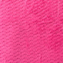 OHS Honeycomb Waffle Fleece Throw Soft Faux Fur Blanket in Bright Pink - Size: 200 cm x 240 cm - thumbnail 2