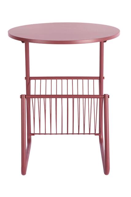 PRESENT TIME Leitmotiv Iron Side Table Riqueza Revista - Burgundy Red - image 1