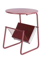 PRESENT TIME Leitmotiv Iron Side Table Riqueza Revista - Burgundy Red - thumbnail 4
