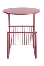 PRESENT TIME Leitmotiv Iron Side Table Riqueza Revista - Burgundy Red