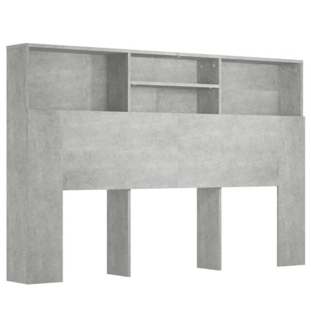 Berkfield Home Headboard Cabinet Concrete Grey 160x19x103.5 cm - image 1