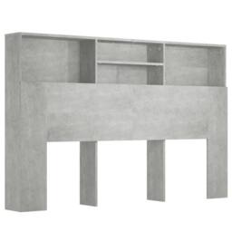 Berkfield Home Headboard Cabinet Concrete Grey 160x19x103.5 cm - thumbnail 1