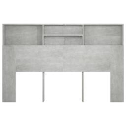 Berkfield Home Headboard Cabinet Concrete Grey 160x19x103.5 cm - thumbnail 5