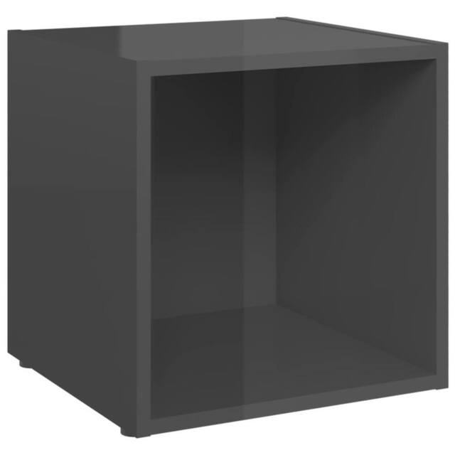 Berkfield Home TV Cabinets 4 pcs High Gloss Grey 37x35x37 cm Engineered Wood - Size: 37 x 35 x 37 cm - image 1