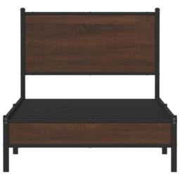 Berkfield Home Metal Bed Frame without Mattress Brown Oak 80x200 cm - thumbnail 5