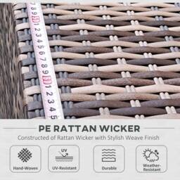 OUTSUNNY 7PC Rattan Garden Furniture Set Coffee Table Buckle Structure in Grey - thumbnail 5