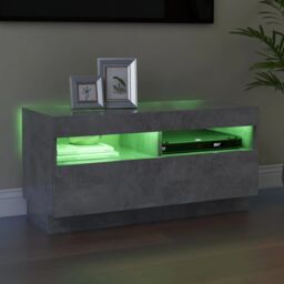 Berkfield Home TV Cabinet with LED Lights Concrete Grey 80x35x40 cm - Size: 80 x 35 x 40 cm - thumbnail 4