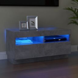 Berkfield Home TV Cabinet with LED Lights Concrete Grey 80x35x40 cm - Size: 80 x 35 x 40 cm - thumbnail 1
