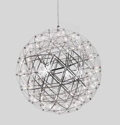 CGC Lighting 'Fawkes' Natural White Chrome 80cm XXL Large Silver Firework / Starburst LED Pendant Light Chandelier in Metallic Silver - thumbnail 4