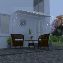 Berkfield Home Retractable Awning with LED 300x150 cm Cream in Beige - thumbnail 1