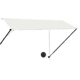 Berkfield Home Retractable Awning with LED 300x150 cm Cream in Beige - thumbnail 3