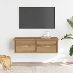 Berkfield Home Wall Cabinet Artisan Oak 60x26x18.5 cm Engineered Wood in Brown - thumbnail 1