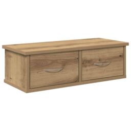 Berkfield Home Wall Cabinet Artisan Oak 60x26x18.5 cm Engineered Wood in Brown - thumbnail 2