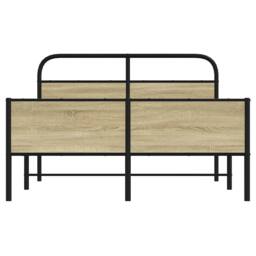 Berkfield Home Bed Frame without Mattress 120x190 cm Sonoma Oak Engineered Wood in Brown - thumbnail 5