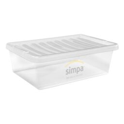 simpa 32L Compact Underbed Plastic Storage Boxes - Set of 5 in Clear - thumbnail 3