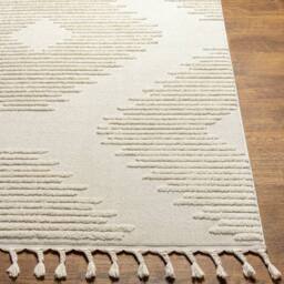 Livabliss Nora-Geometric Grey Ivory High Pile Fringe Living Dining Bedroom Rug - Size: 200 cm x 275 cm - thumbnail 5