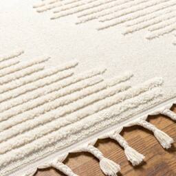 Livabliss Nora-Geometric Grey Ivory High Pile Fringe Living Dining Bedroom Rug - Size: 200 cm x 275 cm - thumbnail 3