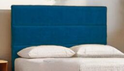 Knight Sleep York Hybrid Sprung Orthopaedic Bed Set & Upholstered Headboard Plush in Navy - Size: Super King - thumbnail 4