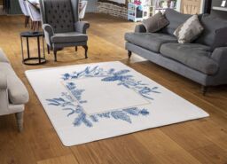 Benjamin Tate Design Christmas Holiday Frame With Pine Branches Rug in Natural - Size: Large - thumbnail 2