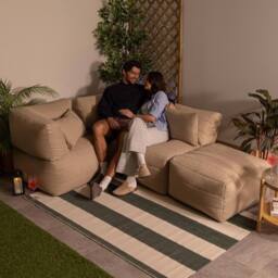 icon 4pcs Noa Bean Bag, 2x Corner, 1x Recliner, 1x Slab, Outdoor Woven Natural - thumbnail 5