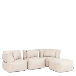 icon 4pcs Noa Bean Bag, 2x Corner, 1x Recliner, 1x Slab, Outdoor Woven Natural - thumbnail 3