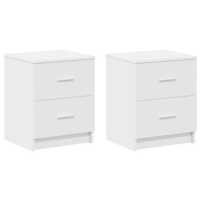 Berkfield Home Bedside Cabinets 2 pcs with 2 Drawers White 40x36x50 cm - Size: 40 x 36 x 50 cm - image 1