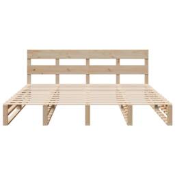 Berkfield Home Bed Frame without Mattress 200x200 cm Solid Wood Pine in Natural - thumbnail 6