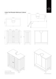 Orsina Shutter White Wood Under Sink Bathroom Cabinet - thumbnail 3