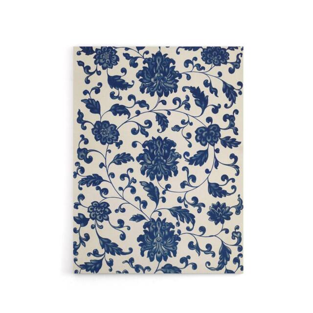 "Artery8 Owen Jones Elegant Blue Flower Textile Motif Canvas Wall Art Print - Size: W12"" x H16""" - image 1