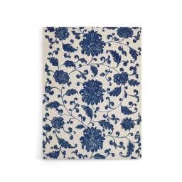 "Artery8 Owen Jones Elegant Blue Flower Textile Motif Canvas Wall Art Print - Size: W12"" x H16""" - thumbnail 1