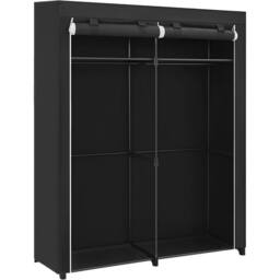SONGMICS Bedroom Clothes Storage 2 Rails Portable Collapsible Rack Wardrobe in Black - thumbnail 8
