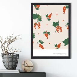 ARTZE Orange & Green Climbing Plant Flower Market Minimalist Framed Print SIZE: A2 with Black Frame - Size: A4 - thumbnail 2